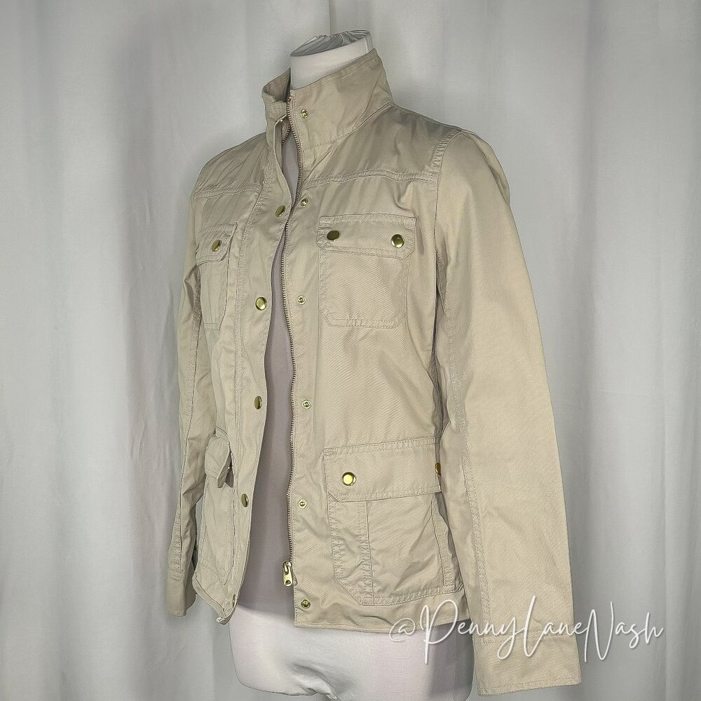 J.Crew Waxed Cotton Downtown Field Jacket XS Tan - Picture 5 of 12